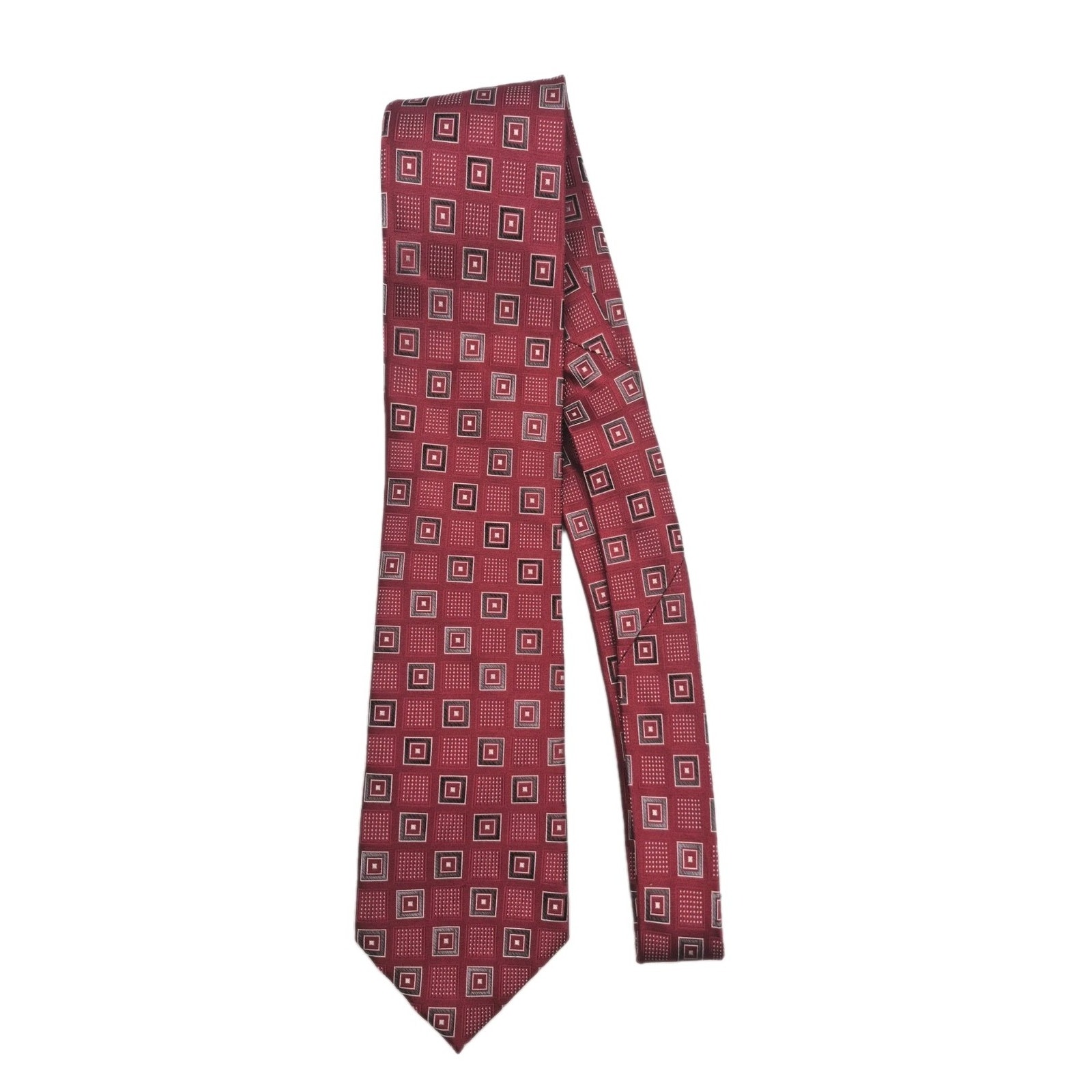 Arrow Classy Red Geometric Silk Tie 3.5x60"